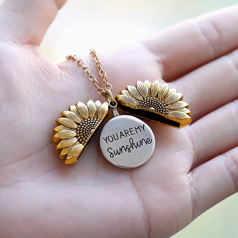 Collier à Pendentif Tournesol "You Are My Sunshine"
