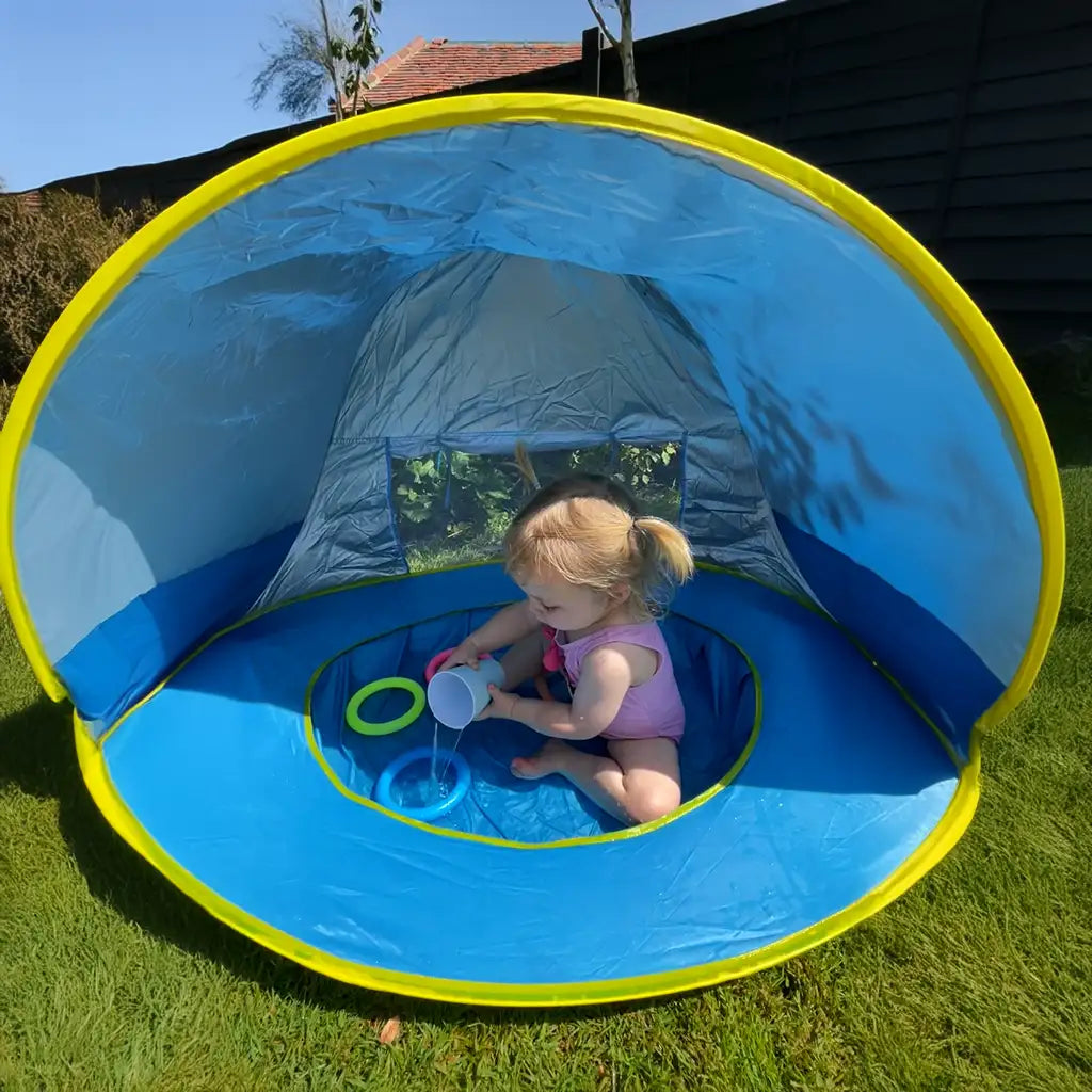 Tente avec Piscine intégrée – Protection et Fun Sous le Soleil 🌞