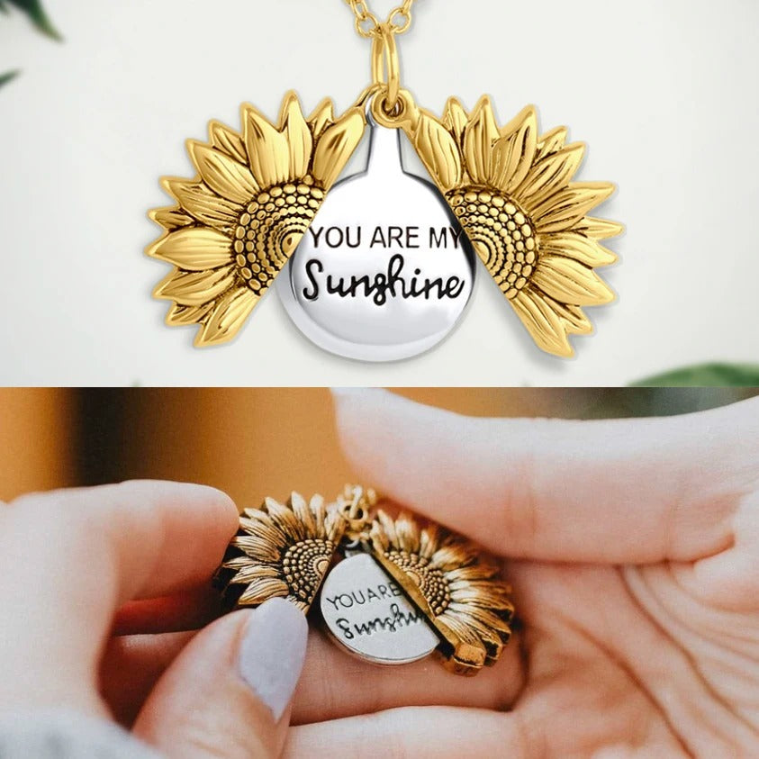 Collier à Pendentif Tournesol "You Are My Sunshine"