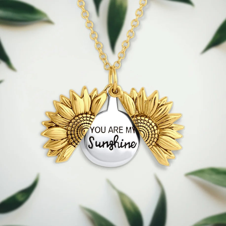 Collier à Pendentif Tournesol "You Are My Sunshine"